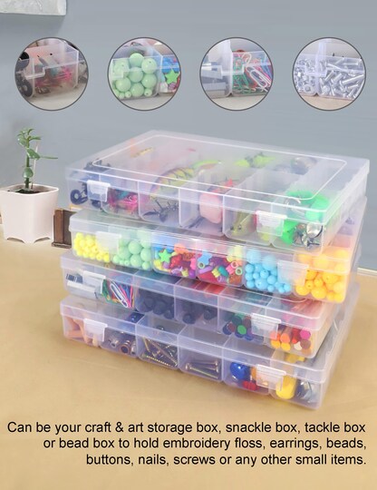4 Pieces Bead Organizer 36 Grids Clear Plastic Parts Organizer Box 3600 Tackle Box Craft Storage Compartment Divided Container | Michaels 4 Pieces Bead Organizer 36 Grids Clear Plastic Parts Organizer Box 3600 Tackle Box Craft Storage Compartment Divided Container | Michaels